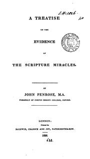 Cover of: A treatise on the evidence of the Scripture miracles.