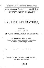 Cover of: Shaw's New history of English literature: together with a history of English literature in America