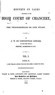 Cover of: Reports of cases adjudged in the High Court of Chancery by Great Britain. Court of Chancery., Great Britain. Court of Chancery.