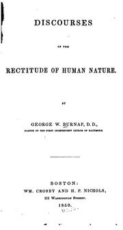 Cover of: Discourse on the rectitude of human nature.