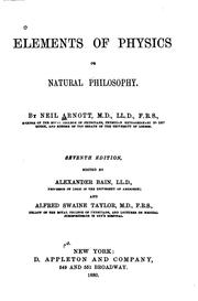 Cover of: Elements of physics: or natural philosophy.