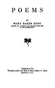 Cover of: Poems by Mary Baker Eddy