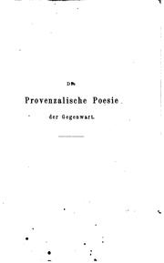 Die provenzalische poesie der gegenwart by Eduard Boehmer