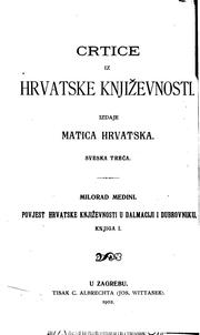 Povjest hrvatske književnosti u Dalmaciji i Dubrovniku by Milorad Medini