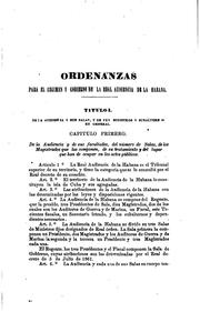 Ordenanzas para el régimen y gobierno de la Real Audiencia de la Habana by Cuba.