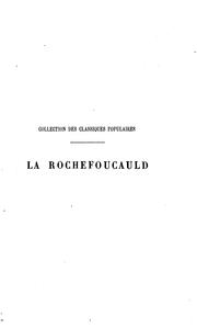 Cover of: La Rochefoucauld