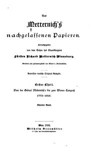 Cover of: Aus Metternich's nachgelassenen papieren. by Klemens von Metternich