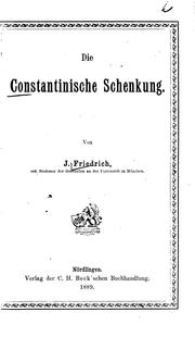 Cover of: Die Constantinische Schenkung.