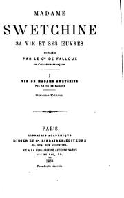 Cover of: Madame Swetchine: sa vie et ses oeuvres