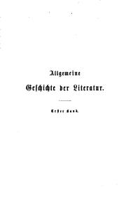 Cover of: Allgemeine geschichte der literatur.