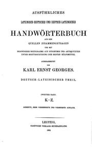 Ausführliches lateinisch-deutsches und deutsch-lateinisches Handwörterbuch by Karl Ernst Georges