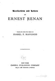 Recollections and letters of Ernest Renan by Ernest Renan