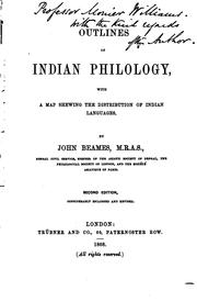 Cover of: Outlines of Indian philology by Beames, John
