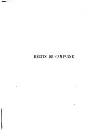 Cover of: Duc d'Orléans, 1810-1842.: Récits de campagne, publiés par ses fils, le comte de Paris et le duc de Chartres.