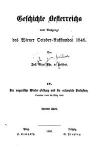 Cover of: Geschichte Oesterreichs vom Ausgange des Wiener October-Aufstandes 1848.