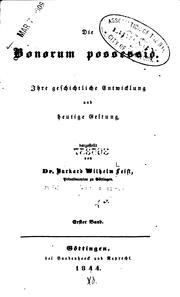 Cover of: Die bonorum possessio. by Burkard Wilhelm Leist