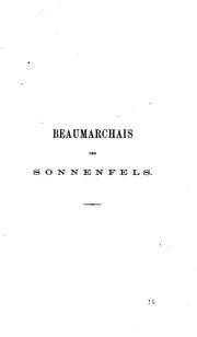 Cover of: Beaumarchais und Sonnenfels.