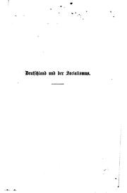 Cover of: Deutschland und der Socialismus.