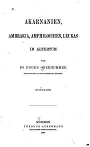 Akarnanien, Ambrakia, Amphilochien, Leukas im Altertum by Eugen Oberhummer