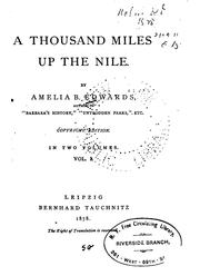 Cover of: A thousand miles up the Nile. by Edwards, Amelia Ann Blanford