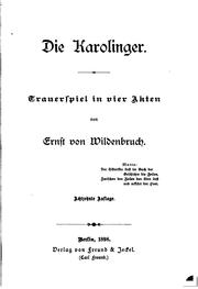 Cover of: Die Karolinger.: Trauerspiel in vier Akten