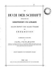Cover of: Das Buch der Schrift by Karl Faulmann