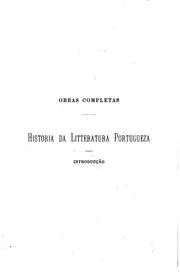 Cover of: Introducção e theoria da historia da litteratura portugueza