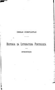 Cover of: Historia da litteratura portugueza ... by Teófilo Braga