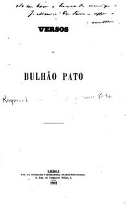 Cover of: Versos de Bulhão Pato.