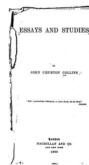 Cover of: Essays and studies by John Churton Collins