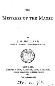Cover of: The mistress of the manse