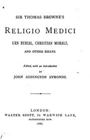 Cover of: Sir Thomas Browne's Religio medici by Thomas Browne