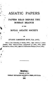 Cover of: Asiatic papers by Modi, Jivanji Jamshedji Sir