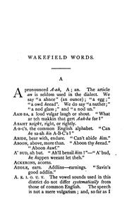 Cover of: A list of provincial words in use at Wakefield in Yorkshire
