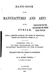 Hand-book of the economic products of the Punjab by B. H. Baden-Powell
