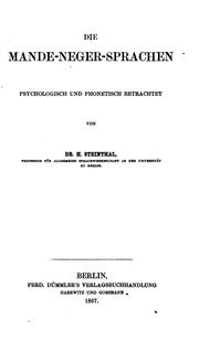 Cover of: Die Mande-Neger-Sprachen psychologisch und phonetisch betrachtet