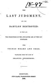 Cover of: last judgment | Emanuel Swedenborg