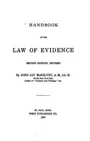 Cover of: Handbook of the law of evidence