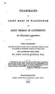 Cover of: Pilgrimages to Saint Mary of Walsingham and Saint Thomas of Canterbury. by Desiderius Erasmus