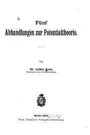 Cover of: Fünf Abhandlungen zur Potentialtheorie