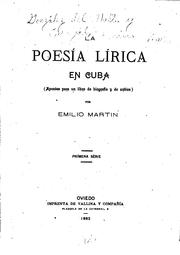 La poesía lírica en Cuba by González del Valle y Carvajal, Emilio Martin marqués de la Vega de Anzó