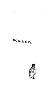 Cover of Bon-mots of Sydney Smith and R. Brinsley Sheridan