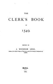 Cover of: The clerk's book of 1549. by Church of England