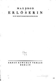 Cover of: Erlöserin: ein hetärengespräch.