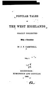 Cover of: Popular tales of the west Highlands. by John Francis Campbell