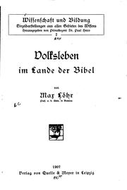 Cover of: Volksleben im lande der Bibel