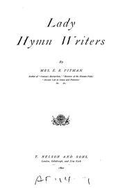 Cover of: Lady hymn writers by Emma Raymond Pitman