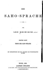 Cover of: Die Saho-sprache