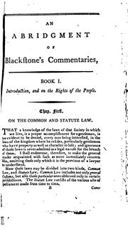 Cover of: A summary of the constitutional laws of England by Sir William Blackstone
