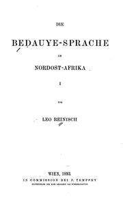 Cover of: Die beḍauye-sprache in Nordost-Afrika ... by Leo Reinisch
